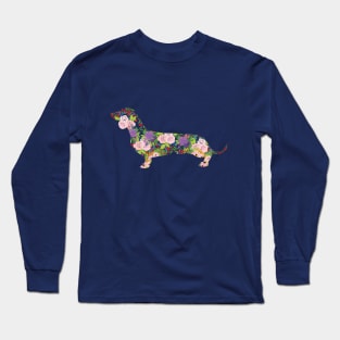 Floral Dachshund Long Sleeve T-Shirt